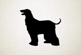 Silhouette hond - Afghan Hound - Afghaanse windhond - XS - 25x28cm - Zwart - wanddecoratie