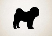 Silhouette hond - Miniature Shar Pei - Miniatuur Shar Pei - M - 60x73cm - Zwart - wanddecoratie