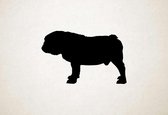 Silhouette hond - Toy Bulldog - M - 56x90cm - Zwart - wanddecoratie