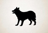 Silhouette hond - Welsh Sheepdog - Welsh Sheepdog - M - 60x76cm - Zwart - wanddecoratie