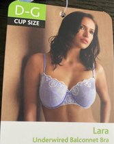 Panache Superbra Lingerie Lara BH - underwired balconnet bra - grijs met bloemetjes - maat FF75