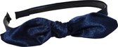 Jessidress® Haarband Haar Diadeem met Satijnen buigbaar strik Hoofdband - Donker Blauw
