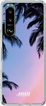 6F hoesje - geschikt voor Sony Xperia 5 III -  Transparant TPU Case - Sunset Palms #ffffff