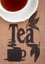 Tuinposter - Keuken / Eten / Voeding - Thee - Tea in bruin / wit / zwart - 120 x 180 cm.