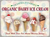 Organic Dairy Ice Cream. Metalen wandplaat 40 x 30 cm