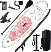 Funwater Feath-R-Lite SUP board - Rood - Opblaasbaar - Ideaal beginnersboard - Compleet pakket - Verkrijgbaar in 5 kleuren