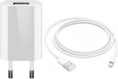 BSTNL – 1A – USB adapter –  inclusief Lightning cable - geschikt voor Apple iPhone– wit