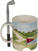 MikaMax Golf Mok met Golfstick Pen en Golfballetje - Beker - Mok - Golf Accessoires - 400 Gram