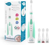 Nuvita 1151 | Sonic Clean&Care Elektrische Tandenborstel Baby Kinderen | Sonische Technologie 3 Snelheden | 3 Opzetborstels Meegeleverd (3-36 Maanden) | Alarm |