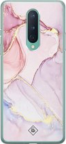 OnePlus 8 hoesje siliconen - Marmer roze paars | OnePlus 8 case | paars | TPU backcover transparant