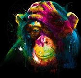 Dielay - Diamond Painting Pakket - Chimpansee - 50x40 cm - Complete Set - Volledige Bedekking - Ronde Steentjes