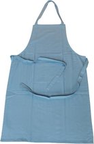 Keukenschort LESTER - Katoen - 61 x 91 cm - Met zak  -Blauw - Katoen - One Size