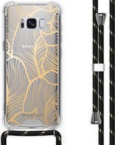 iMoshion Design hoesje met koord voor de Samsung Galaxy S8 - Bladeren - Goud