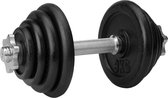 Avento Halter Verstelbaar Staal - Dumbbell 15 kg - Zwart