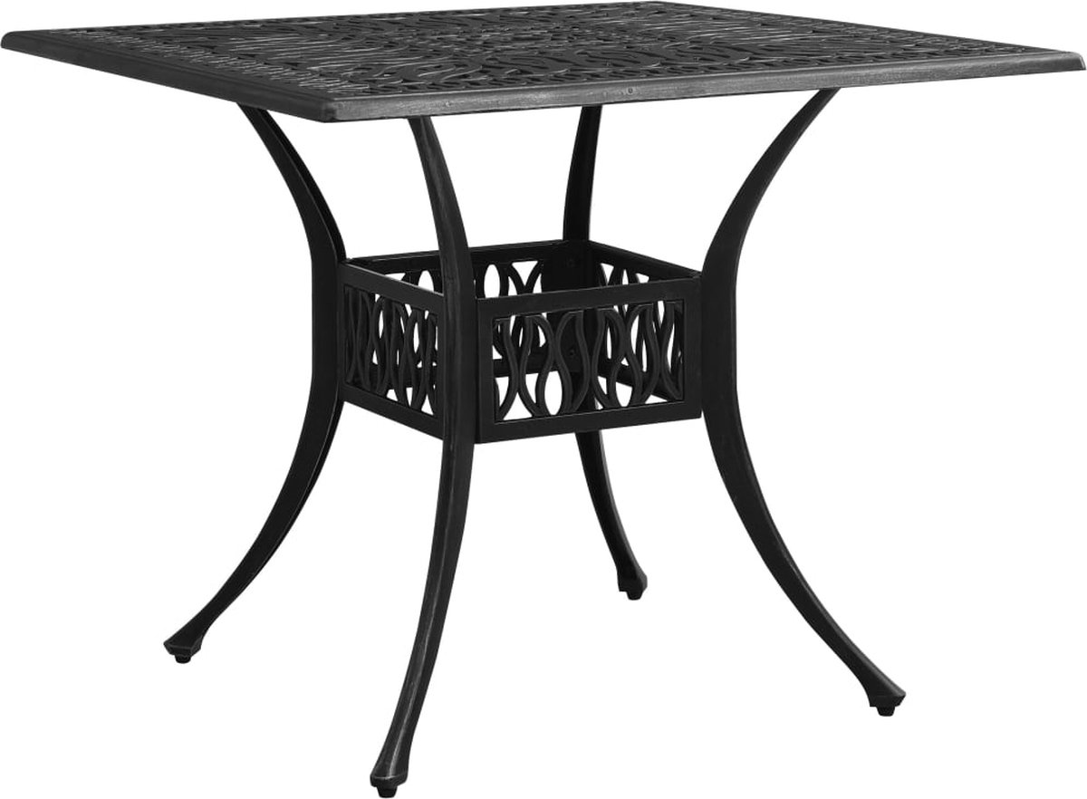 vidaXL Tuintafel 90x90x73 cm gietaluminium zwart