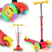 KIDIZ® Kinderscooter - Kinder step Jongen en Meisje 3 wielen Met LED-wielen - kinderscooter - 3 three wielen step voor kinderen ( ROOD)