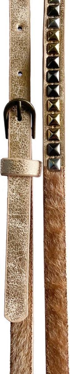 Dames riem – Lang en Smal – Roségoud met studs – 100cm / 1cm