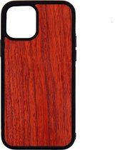 Apple Iphone 12 Mini Houten GSM Hoesje Padoek Hout Shockproof TPU Case Hoes Uniek Design Telefoon Zwart Protection Geschenk Kerstmis Vaderdag Moederdag Verjaardag