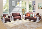 Bankhoezen-Gewatteerde Sofa Couch Cover Hond Kids Sofa Kussen Mat Chocolate Loveseat (147x193cm)