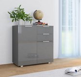 {DEALTJES} Dressoir - Spaanplaat - Hoogglans grijs - Woonkamer - Slaapkamer - Modern - Industrieel - Nieuwste Collectie