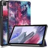Hoes Geschikt voor Samsung Galaxy Tab A7 hoes - (2020/2022) - Galaxy Print Trifold smart cover Kunstleer bookcase