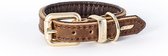 EzyDog Oxford Premium Leren Hondenhalsband - Halsband voor Honden - 15/20cm - Bruin