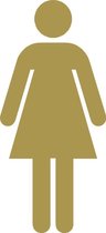 Dames Toilet Symbool Deursticker - Wc Sticker - Toilet Sticker - Decoratie - Kantoor Accessoires - Kantoorinrichting - 4.5 x 10 cm - Goud