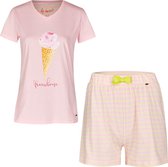 By Louise Dames Pyjamasets Rosa Shortama + Top - Maat  XL