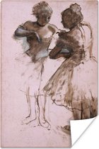 Poster Two dancers - Kunstwerk van Edgar Degas - 120x180 cm XXL - Kerstversiering - Kerstdecoratie voor binnen - Kerstmis