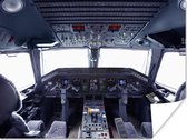 Poster De cockpit van een commercieel vliegtuig - 120x90 cm