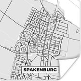 Poster Stadskaart - Spakenburg - Grijs - Wit - 50x50 cm - Plattegrond