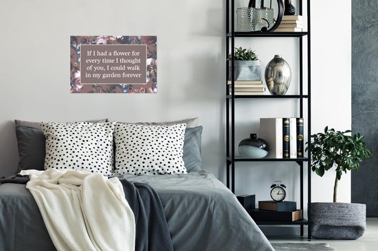 Affiche Fleurs - Paroles - Rose - 30x20 cm