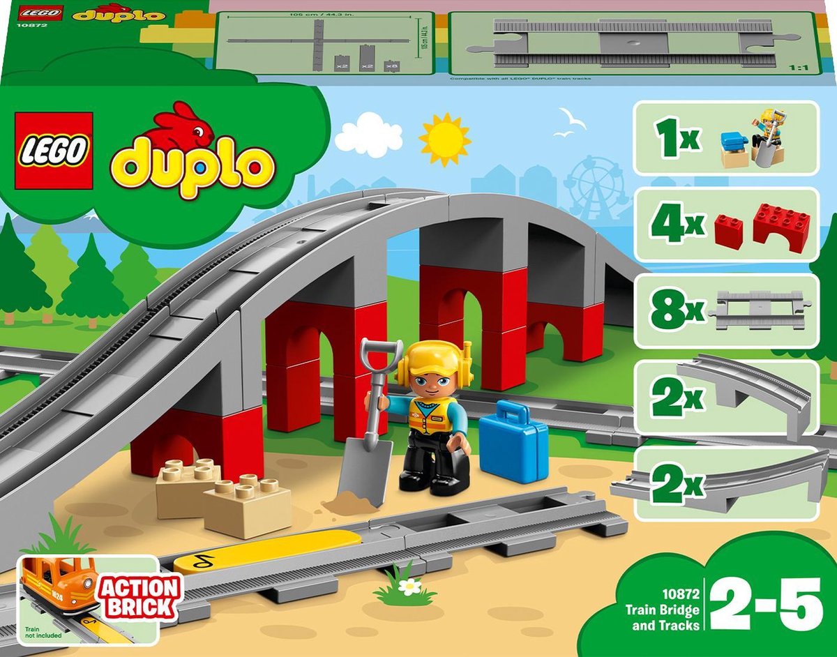 Verdwijnen Monteur Oppervlakkig LEGO DUPLO Treinbrug en -rails - 10872 | bol.com