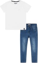 Koko Noko BIO Basics Set(2delig) Jeans NOVAN en Shirt Wit - Maat 134/140