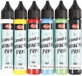 Kaarsversierpen, sterke kleuren, 6x25ml