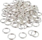 Splitring, d: 15 mm, verzilverd, 100stuks