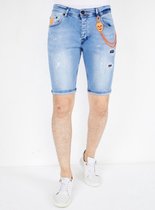 Heren Denim Korte Jeans Slim fit - 1048 - Blauw