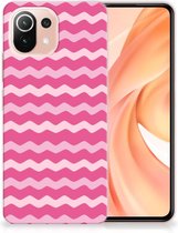 Bumper Hoesje Xiaomi 11 Lite NE 5G | Xiaomi Mi 11 Lite Smartphone hoesje Waves Pink