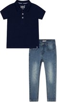 Koko Noko BIO Basics Set(2delig) Jeans NOX en Polo Navy - Maat 74/80