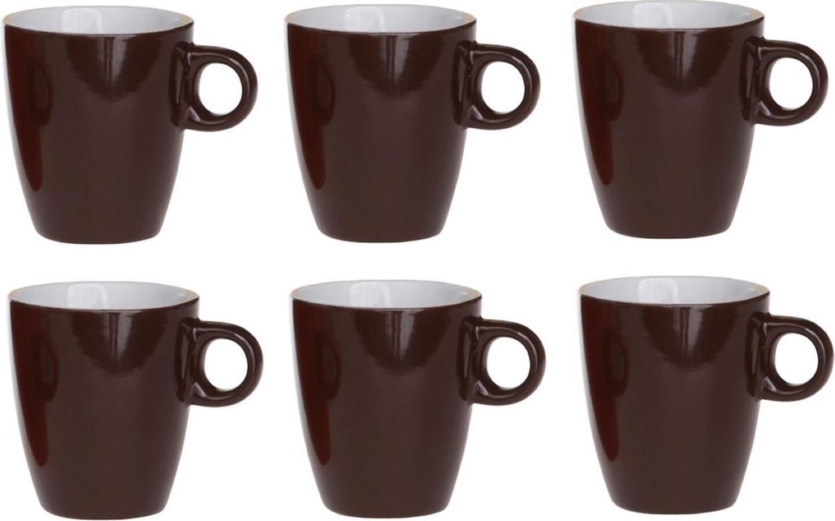 Cosy & Trendy Vicky beker bruin, 190 ml, 6 stuks