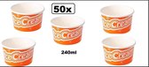 50x Coupe de crème glacée IceCream 240ml orange karton - boule de glace crème glacée molle crème fouettée aux fruits d'été glacière