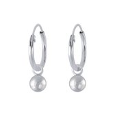 Joy|S - Zilveren 4 mm bal bedel oorbellen- oorringen