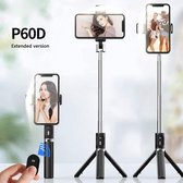 Asiproper Selfie Stick Statief, Bluetooth selfie stick, Tripod, 3-in-1 uitschuifbare monopod, draadloze selfie stick, 360 ° rotatie, met Bluetooth Remote Shutter Release voor smart
