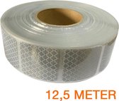 Reflecterende tape gesegmenteerd ECE R104 WIT 12,5 meter