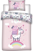 Peppa Pig Dekbedovertrek Unicorn - Eenpersoons - 140  x 200 cm - Flanel
