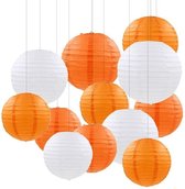 Nylon lampion oranje - 35 cm - plastic