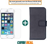 Fooniq Telefoonhoesje - Book Case - Geschikt Voor Apple IPhone 5 - Zwart