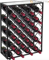 Lioretti® Wijnrek | Wijnkast | Metaal | Zwart | 32 Flessen