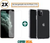 Fooniq Silicone Anti Shock Hoesje Transparant 2x + Screenprotector 2x - Geschikt Voor Apple iPhone 11 Pro Max