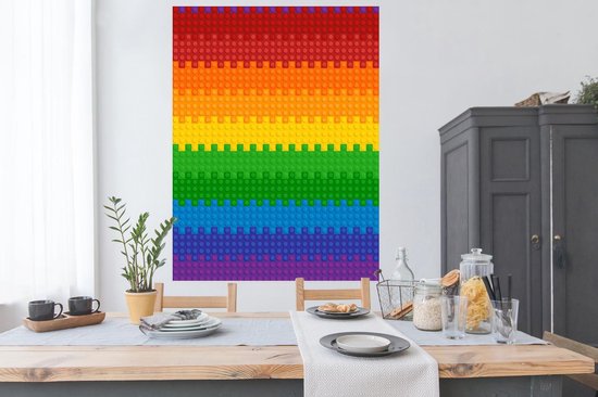 Plancher Lego aux couleurs de l'arc-en-ciel 120x160 cm XXL / Groot format!